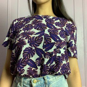 Purple Palm Leaf Tee